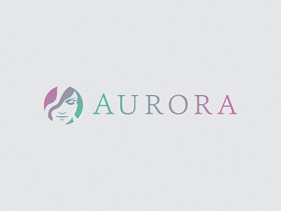 Aurora Logo face female flat hair logo simple woman women