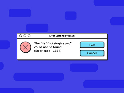 TGIF error code flat illustration mac os tgif