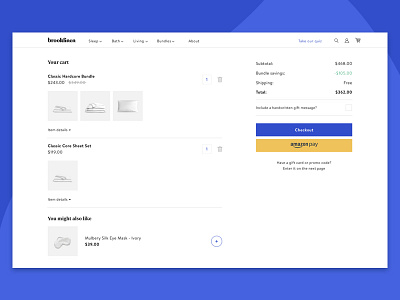 Brooklinen - Cart design ui web web design