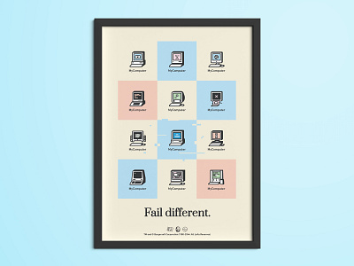 Fail Different - Free Poster computer desktop display error fail frame free freebie funny geek icons illustration macintosh poster print retro vintage windows