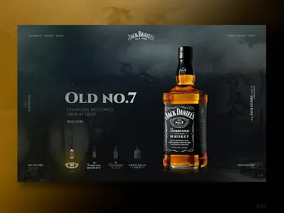 Jack daniels design flat graphic icon typography ui web webdesign website whisky