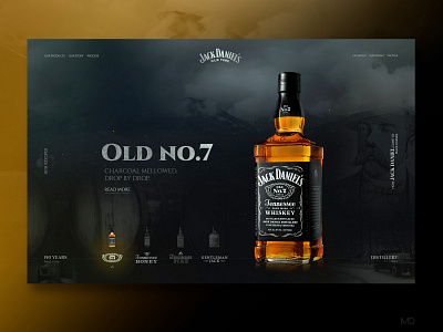 Jack daniels design flat graphic icon typography ui web webdesign website whisky