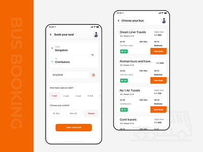 Travel App app branding bus booking design travel app ui