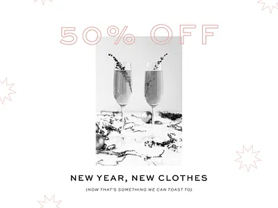 50% Off Graphic boutique instagram new years sale social