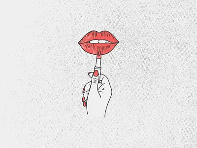 Red Lips abstract adobe black and white graphic design hand illustration illustrator lipstick red retro supply tattoo texture