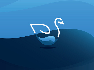 ( ocean swan ) animal blue concept design icon inspiration liquid logo mariusfechete mark modern ocean swan vector water