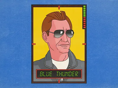 Blue Thunder blue thunder design editorial editorial illustration halftone illustration movies pop art texture