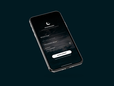 Sign-up Form app beats create create account flat form icon ios iphone login logo loop minimal mobile moon music sign sign in sign in form ui