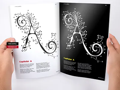 Capitular A – Black And White capitular caps caption design editorial design layout letra letter lettering shapes texture tipografia type type design typeform typography