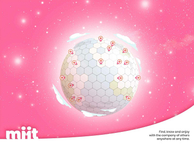 Miit around the world app banner branding illustration logo