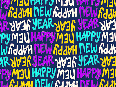 Happy New Year Pattern color custom design graphic design lettering new year pattern pattern design
