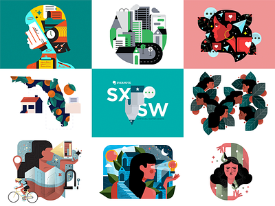 🙌Top 9 Of 2018 🙌 character dribbble evernote hellosign illustration leaves oakland san francisco sf bay area sxsw texture top 9