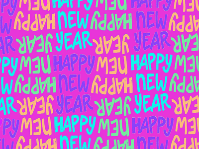 Happy New Year Pattern - Alt #1 color custom design graphic design lettering new year pattern pattern design