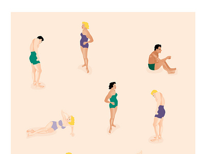 Sandy Bums design flat illustration vector