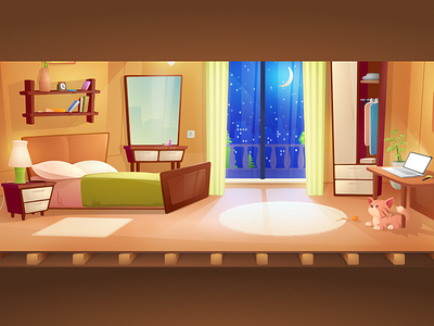 Night Room illustration vector