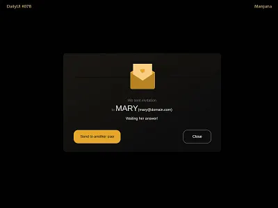 Daily UI #078 - Pending invitation daily ui dark e mail e mail design elegant gold interface invitation letter mail design mail ui pend pending pending invitation ui ui design ui web uiux web design