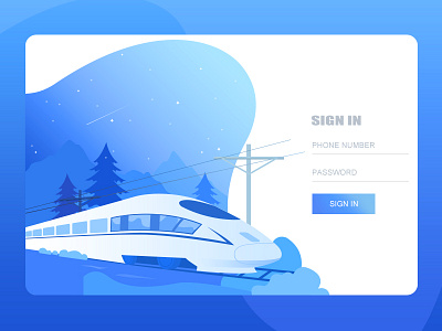 SIGN IN background design illustrations sign in system train ui web