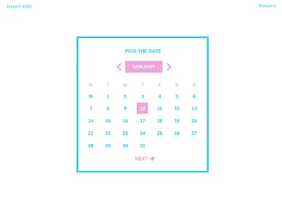 Daily UI #080 Data picker blue calendar calendar app daily ui dailyui data data picker date selector flat interface light pink select date ui calendar ui ux uiux web calendar web design web designer web ui