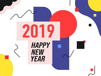 2019 happy new year. design