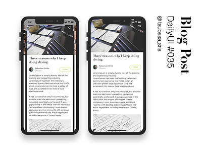 DailyUI#035 "Blog Post" app article article page blog blog post dailyui dailyui 035 dailyui challenge dailyuichallenge desain page sketch ui ux