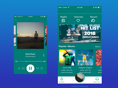 Daily UI Challenge 009 Musicplayer app app apps application design logo mobile music album music app ui ui ux design ui kit