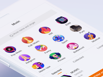 Music classification icon ui ux 品牌 图标 插图