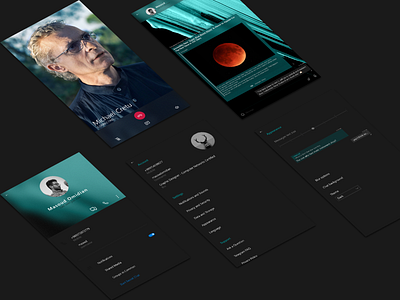 Telegram UI Concept [Mobile] android app app concept black blur concept dark dark theme design fluent fluent design ios messenger social media telegram ui uwp ux windows mobile windows phone