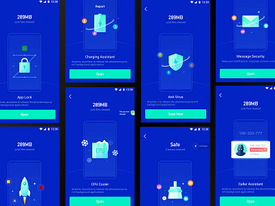 APUS Security -Scan Result app apus clean concept electricity illustration junk mobile result safety scan security speed tool ui