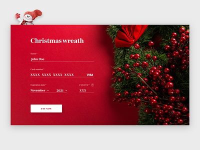 Christmas Wreth Grey bright color bright colors card card checkout christmas christmas wreath design elena sinianskaya form form design form field new year olena synianska sign in sign up uiux wreath