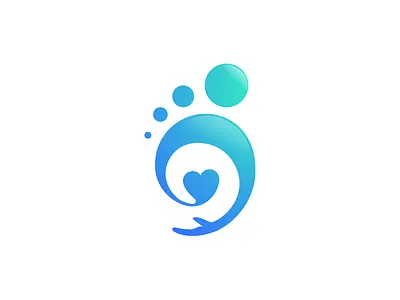 Baby Footprint blue branding business community design hand head logo vector