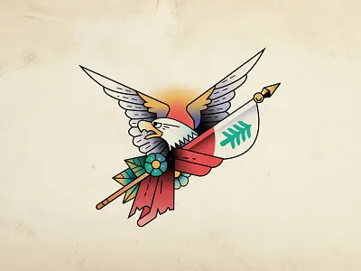 An Appeal To Heaven connecticut eagle flag ink massachusetts new england tatoo vermont