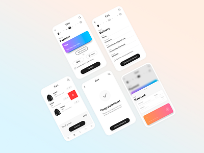 Clothing shop mobile app Cart design app design icon ui ux