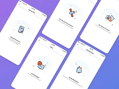Empty Screens illustration mobile app ui