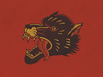 Wolf dog halftone head illustration tattoo traditional wolf wolf head