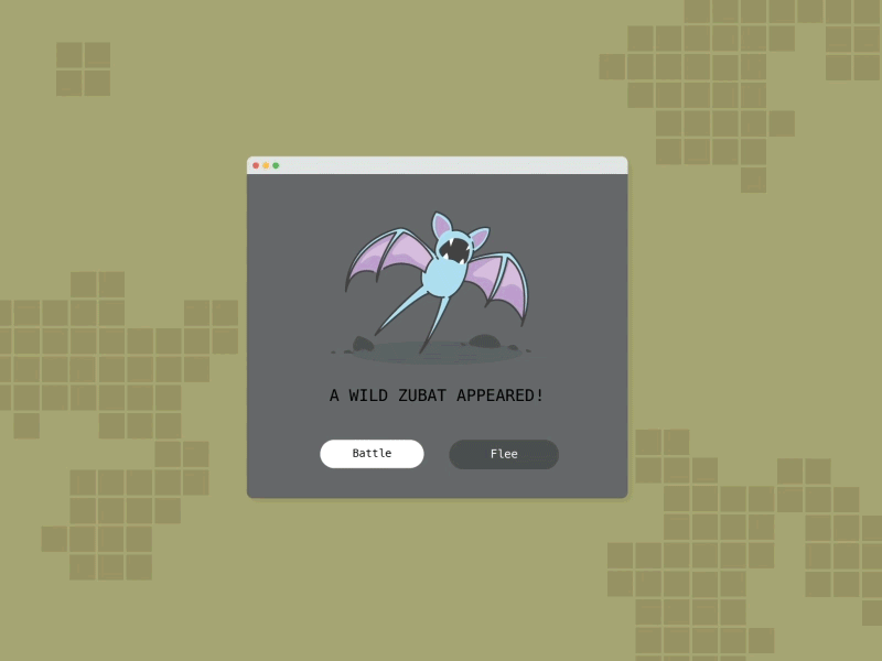 Daily UI | 016 annoying daily ui challange dailyui dailyui 016 design gif pokemon pop up pop up ui zubat