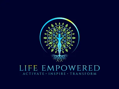 Mindfulness Logo Design branding design flower of life illustration leaf leaves logo roots sacred geometry sacredgeometry silhouette tree vector yoga