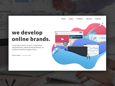 Online Brands - Landing Page design illustration ui ux web design