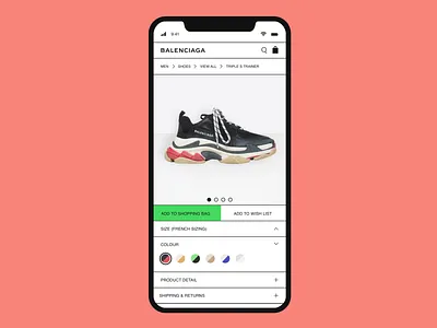 Product Customization • Balenciaga • Day 033 app branding creative dailyinspiration dailyui design digitaldesign inspiration interface minimal mobile mobiledesign prototype ui userexperience ux uxui vector web website