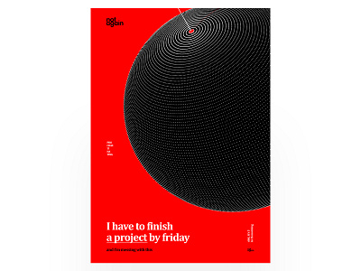 Procrastination design illustration minimal planet poster procrastination red typography vector white