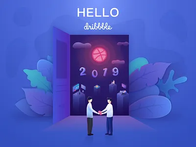 Hello Dribbble design illustration ui vector