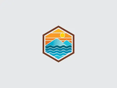 Daytime Sea Logo blue branding challenge dailylogo dailylogochallenge design graphic graphic design illustration letter logo logotype mark mountain sea sun type © merix yudantia