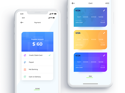 Payment Process android apple card credit card debit card design gradiant illustration ios iphone pay payment payment app ui ux design uiux visa wallet