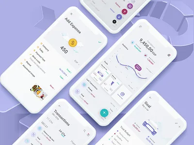 Expense App branding graphic mobile application uiux xd