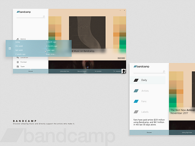 bandcamp UWP UI application band bandcamp concept desktop fluent fluent design light minimal music program simple software ui uwp ux windows