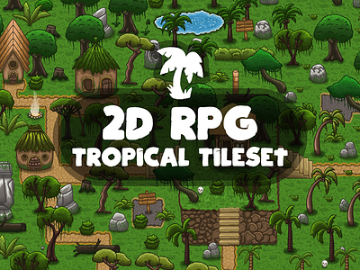 RPG Tropical Tileset 2d game game assets gamedev rpg tileset
