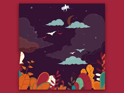 Safari Night animation clean cloud design illustration illustrator nepal nepali nepalidesigner seller simple vector vector art