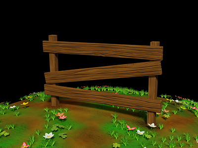 Low Poly Fence 3d 3dart 3dgraphics 3dmodelling 3dscene b3d blender3d blender3dart conceptart digital3d gameart handpainted lowpoly stylized wood