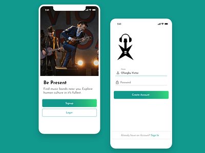 Concert sign up app design mobile ui ux