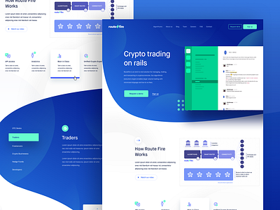 RouteFire Landing PagePreview crypto design interface landing numbers page review routefire traders trading website