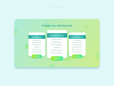 Pricing #dailyui challenge 30 app design daily ui graphic design ui uiux ux